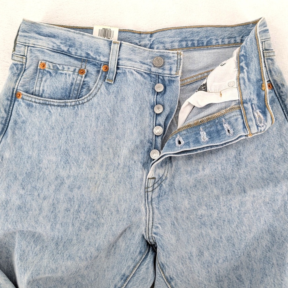 Levi's 501s Skinny Jeans High Rise Button Fly Light Wash W29 L28 NWT Denim - Picture 3 of 5